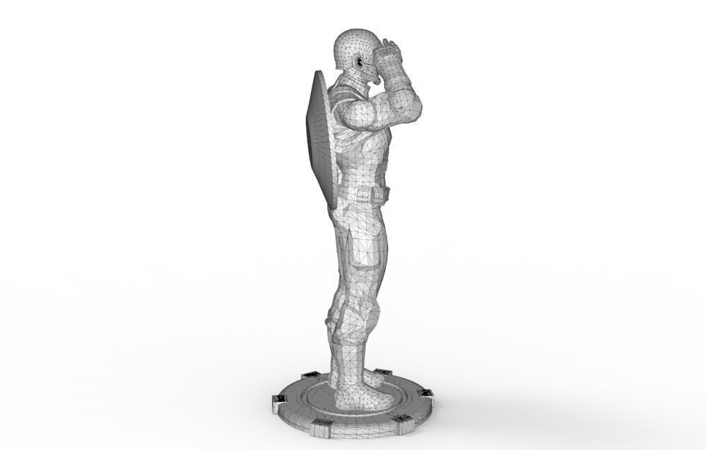 Captain America greetings respectful ceremony pose 3D print model_44