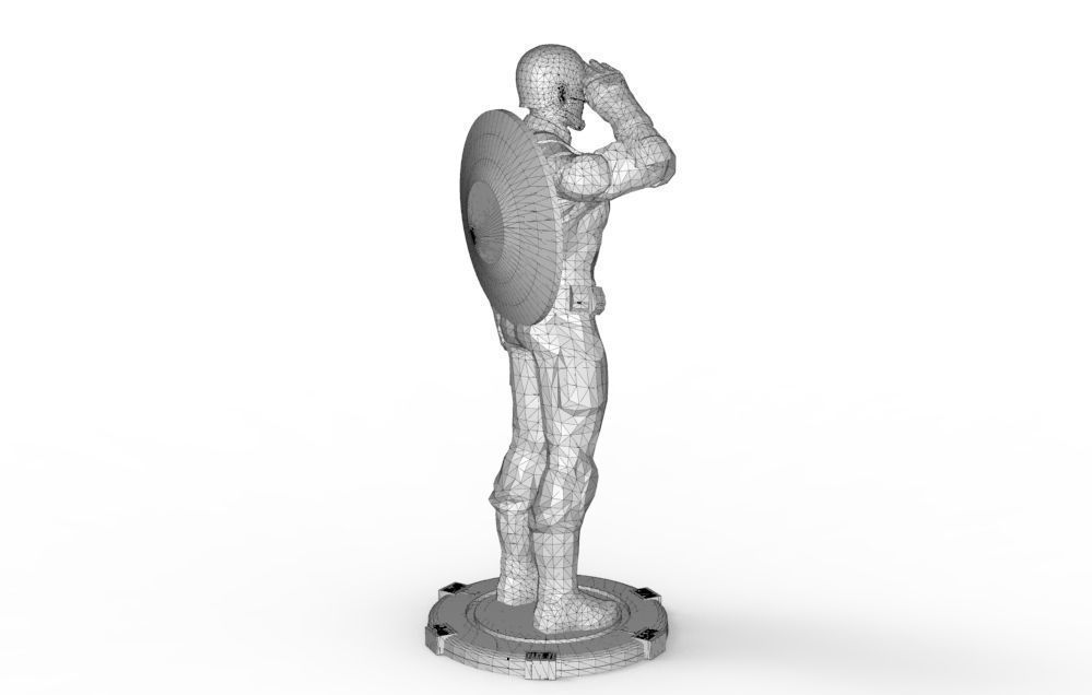Captain America greetings respectful ceremony pose 3D print model_43