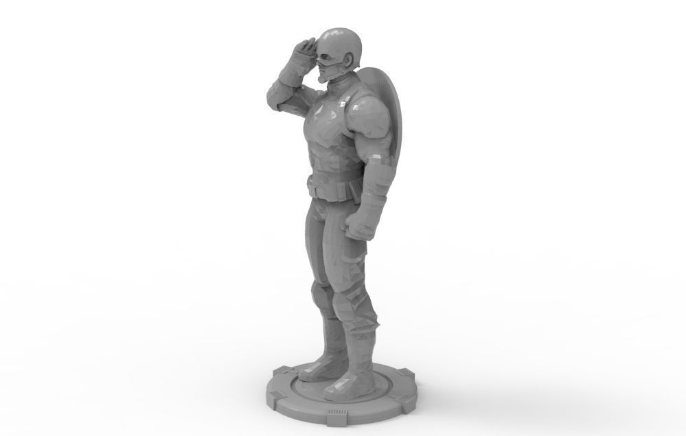Captain America greetings respectful ceremony pose 3D print model_33