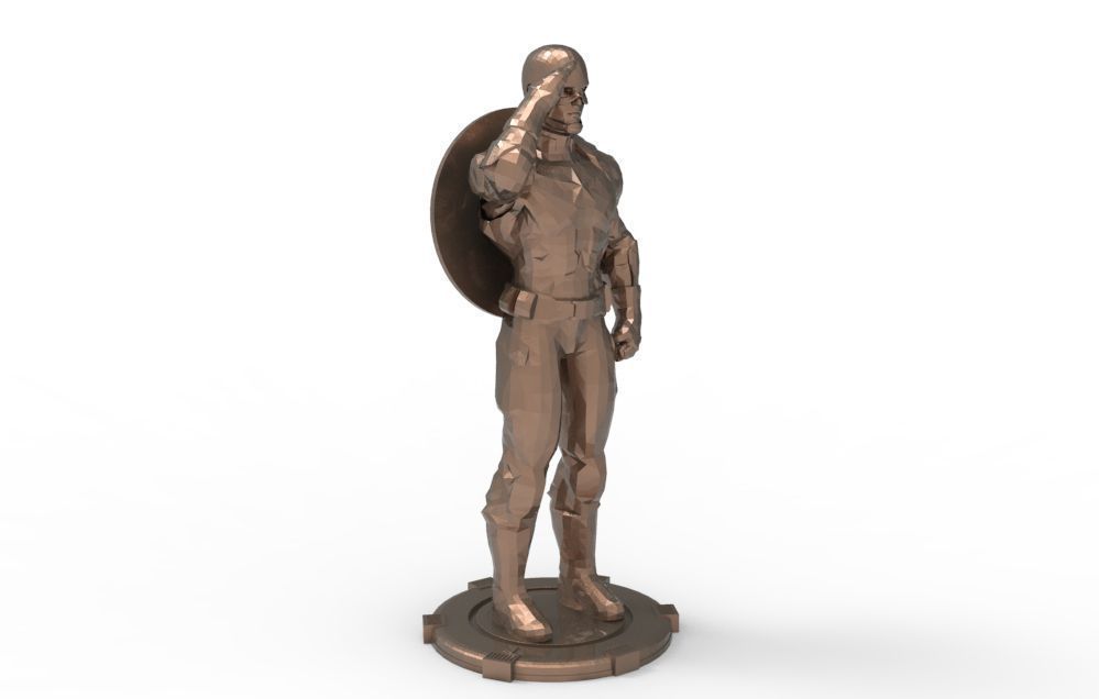 Captain America greetings respectful ceremony pose 3D print model_11
