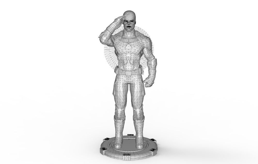 Captain America greetings respectful ceremony pose 3D print model_48