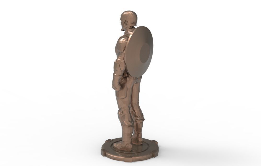 Captain America greetings respectful ceremony pose 3D print model_1