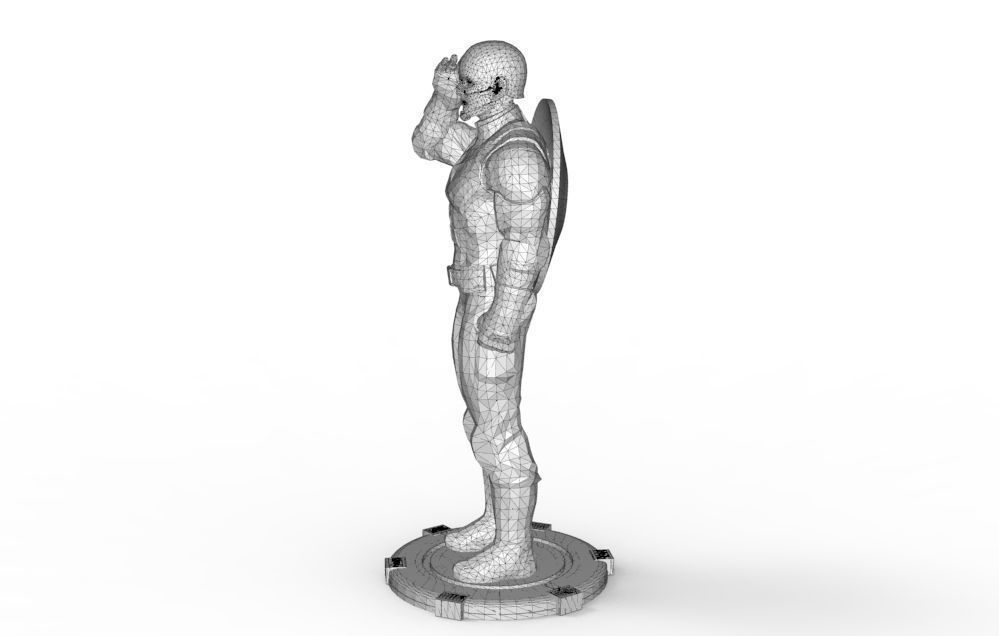 Captain America greetings respectful ceremony pose 3D print model_52