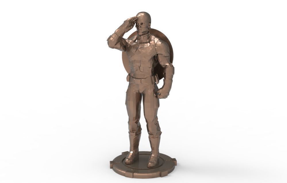 Captain America greetings respectful ceremony pose 3D print model_14