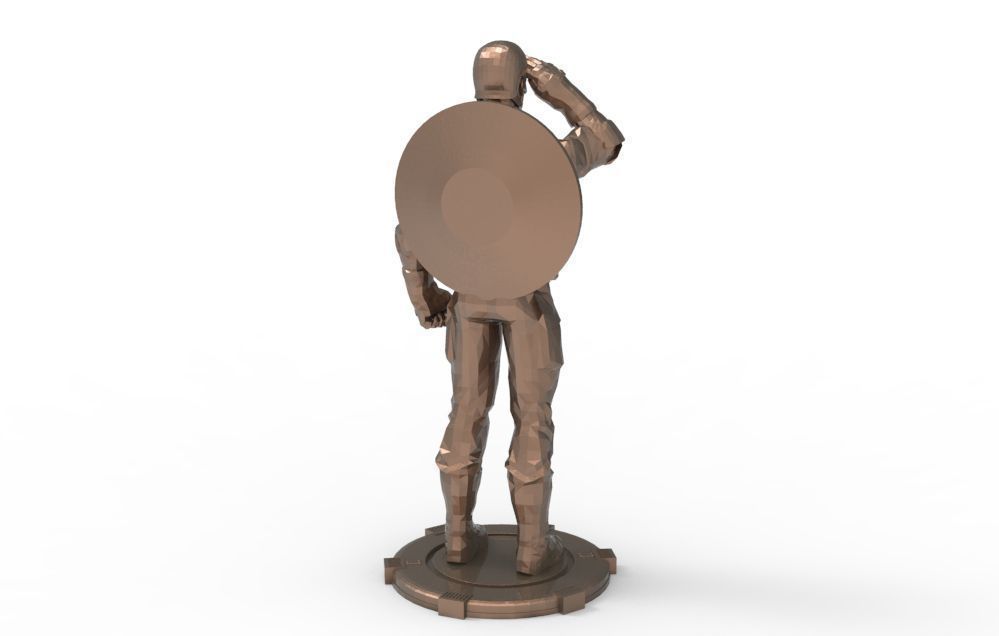 Captain America greetings respectful ceremony pose 3D print model_5