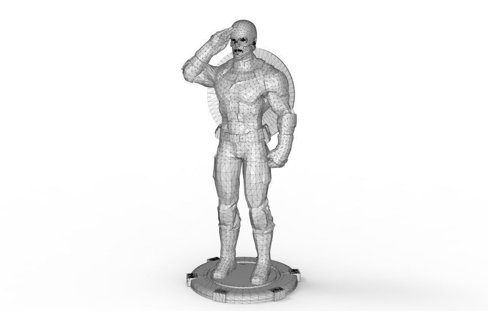 Captain America greetings respectful ceremony pose 3D print model_49