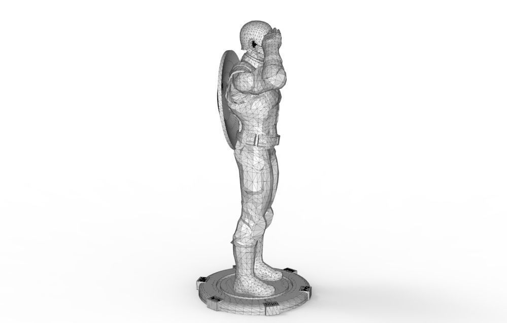Captain America greetings respectful ceremony pose 3D print model_45