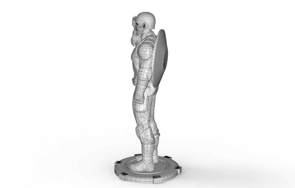 Captain America greetings respectful ceremony pose 3D print model_53