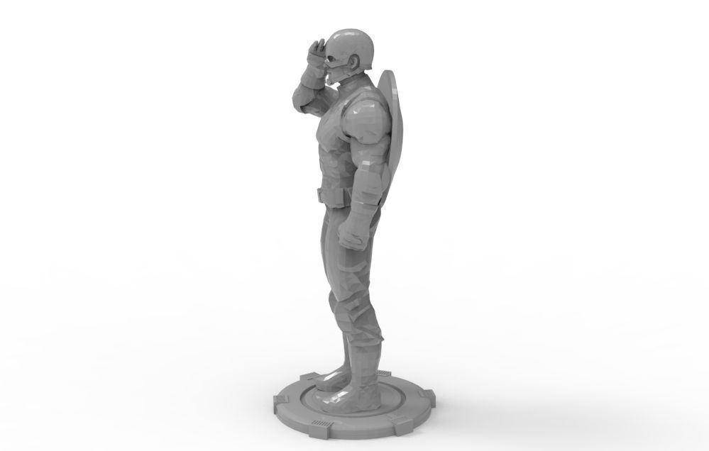 Captain America greetings respectful ceremony pose 3D print model_34