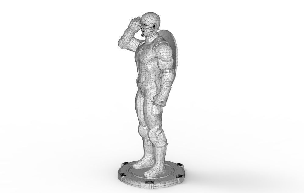 Captain America greetings respectful ceremony pose 3D print model_51