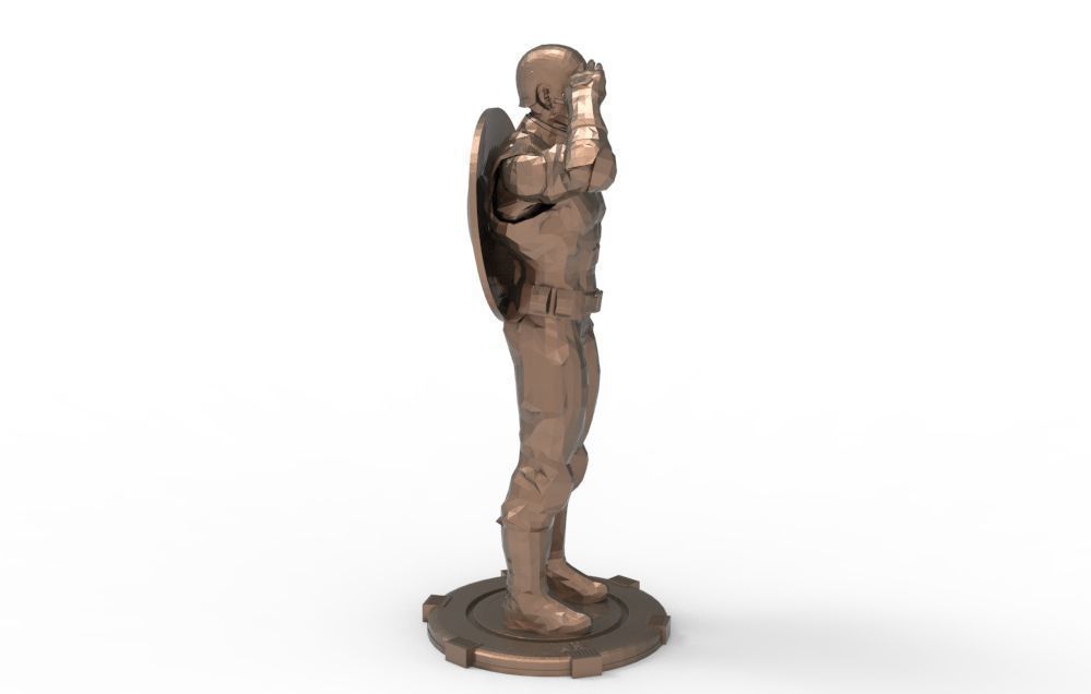 Captain America greetings respectful ceremony pose 3D print model_9
