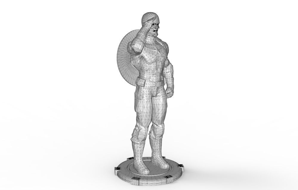 Captain America greetings respectful ceremony pose 3D print model_37