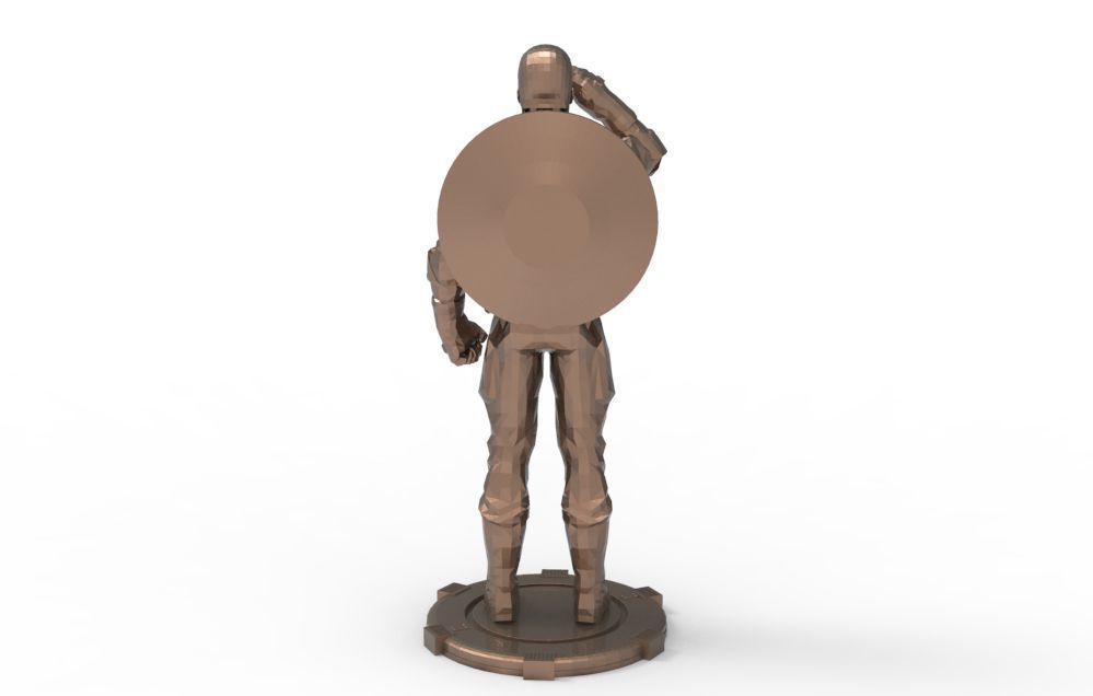 Captain America greetings respectful ceremony pose 3D print model_4