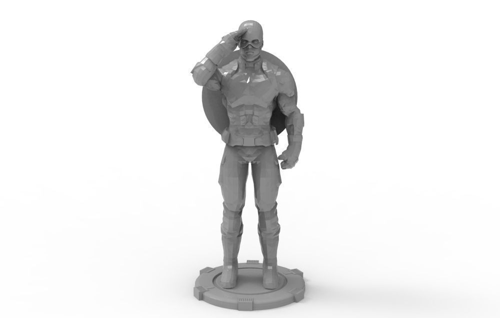 Captain America greetings respectful ceremony pose 3D print model_30
