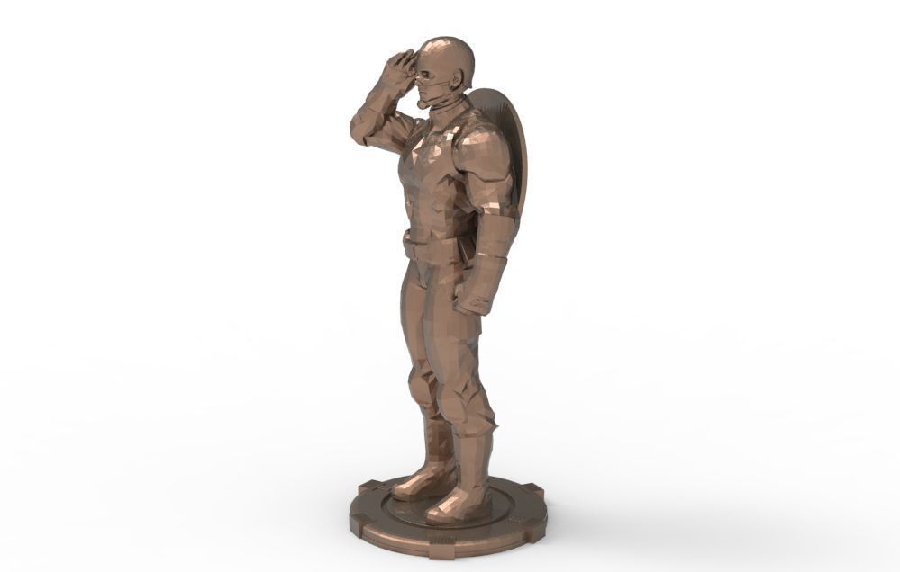 Captain America greetings respectful ceremony pose 3D print model_16