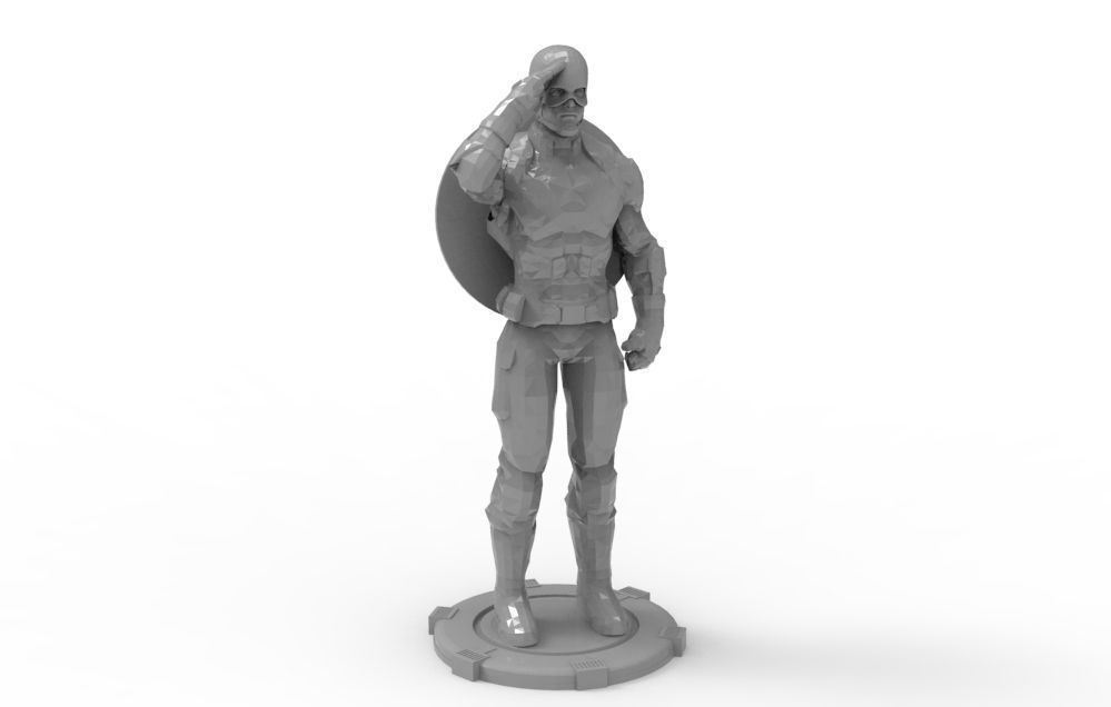 Captain America greetings respectful ceremony pose 3D print model_29