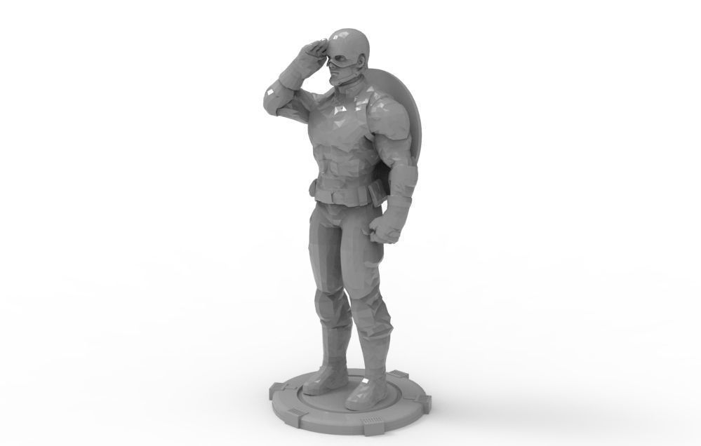Captain America greetings respectful ceremony pose 3D print model_32