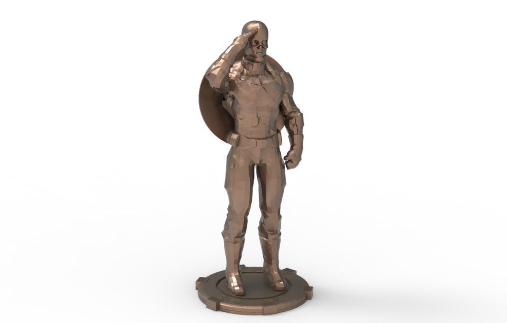 Captain America greetings respectful ceremony pose 3D print model_12