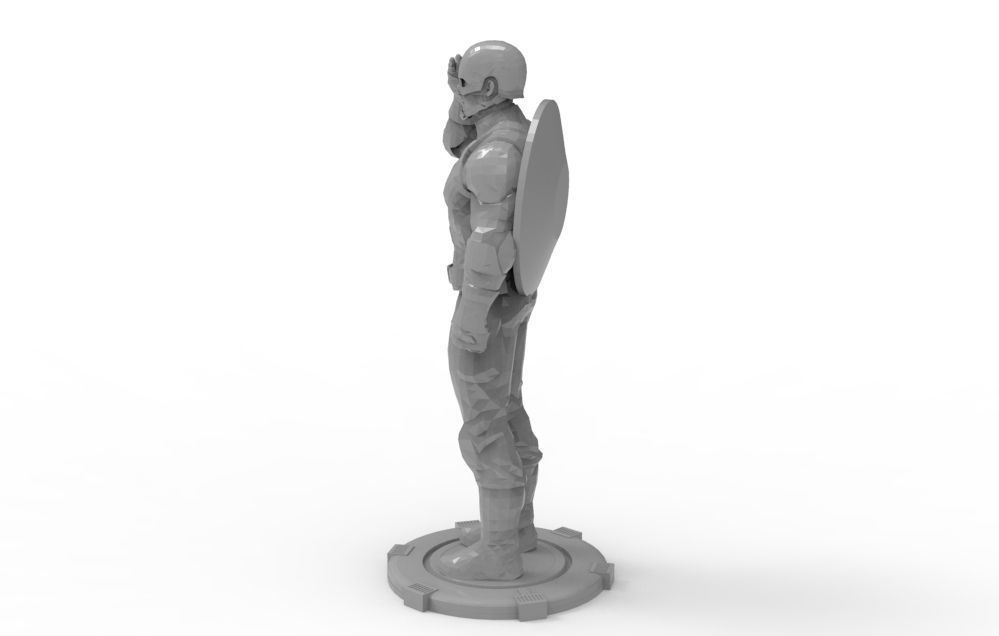 Captain America greetings respectful ceremony pose 3D print model_35