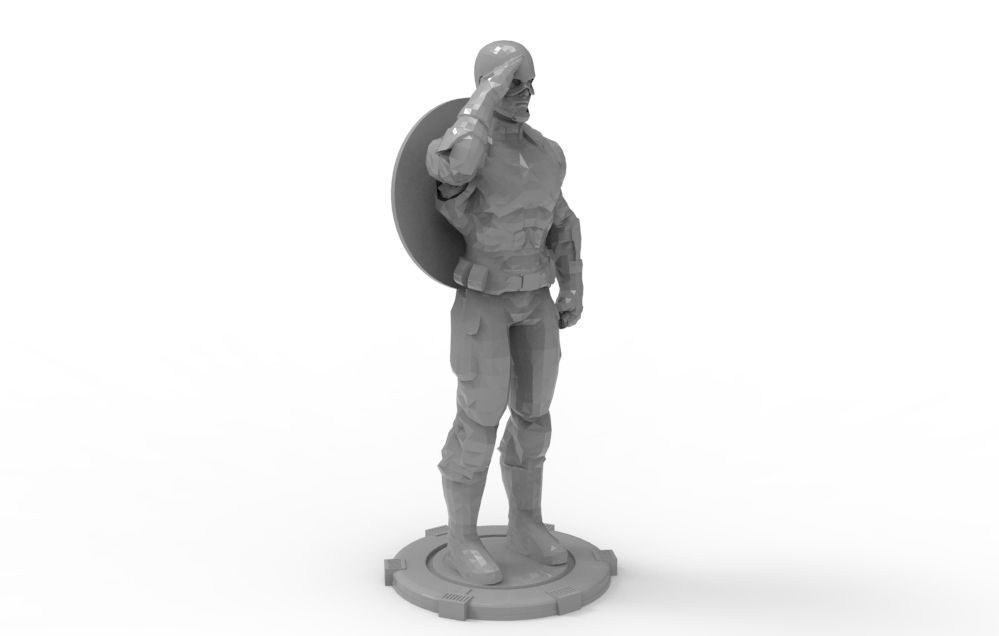 Captain America greetings respectful ceremony pose 3D print model_19