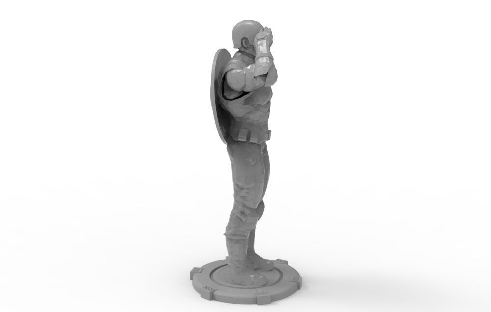Captain America greetings respectful ceremony pose 3D print model_27