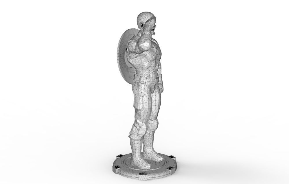 Captain America greetings respectful ceremony pose 3D print model_46