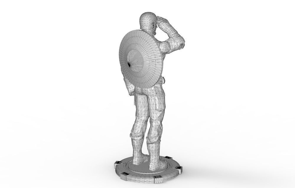 Captain America greetings respectful ceremony pose 3D print model_42