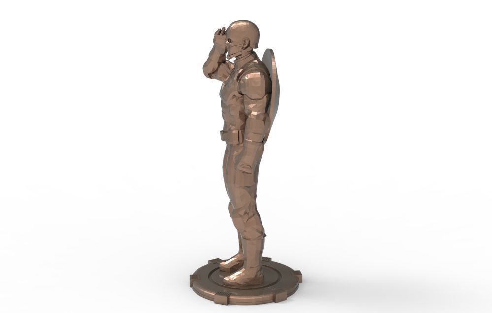 Captain America greetings respectful ceremony pose 3D print model_17