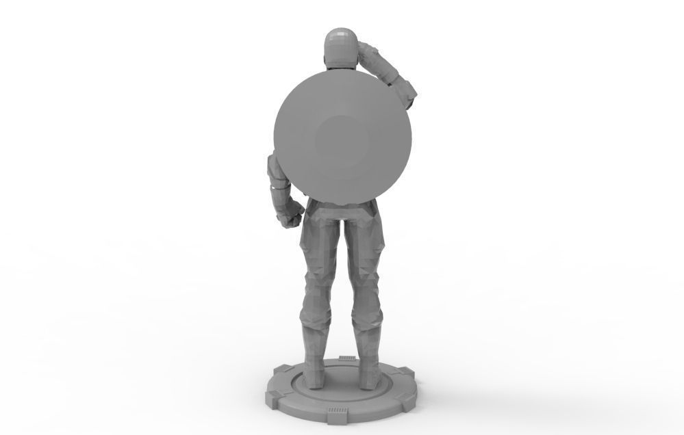 Captain America greetings respectful ceremony pose 3D print model_22