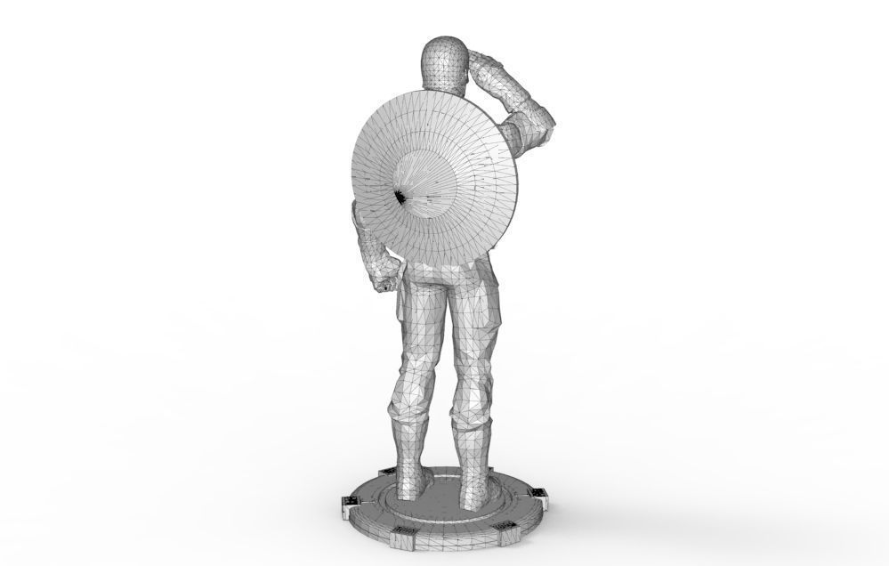 Captain America greetings respectful ceremony pose 3D print model_41