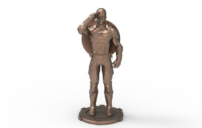 Captain America greetings respectful ceremony pose 3D print model