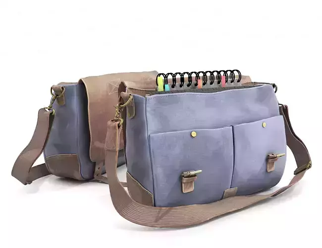 Canvas Leather Shoulder Bag 03