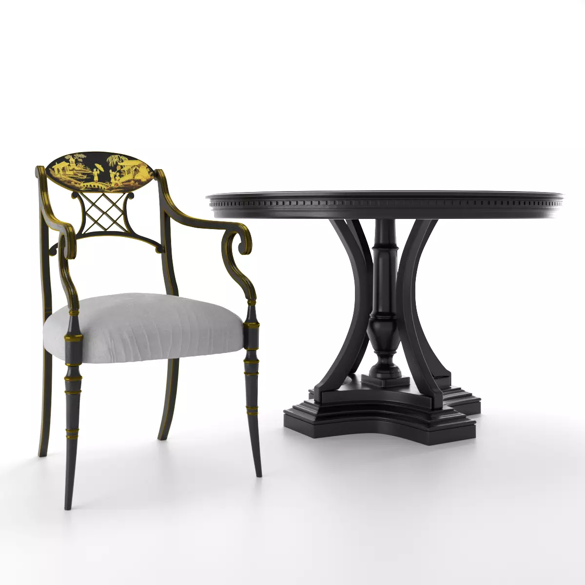 Chairs Kevin Cross Studio james round dining table 3D model_0