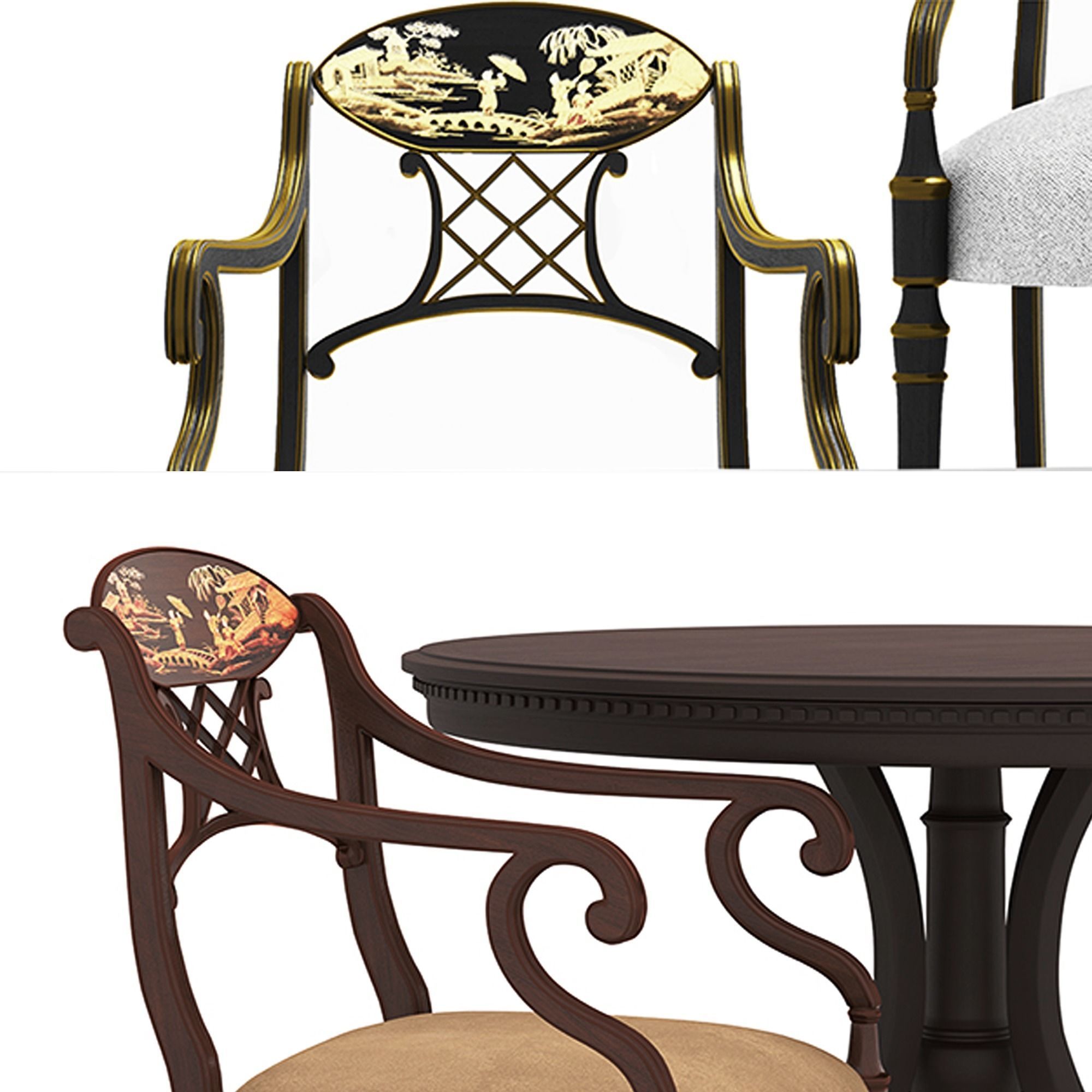 Chairs Kevin Cross Studio james round dining table 3D model_3