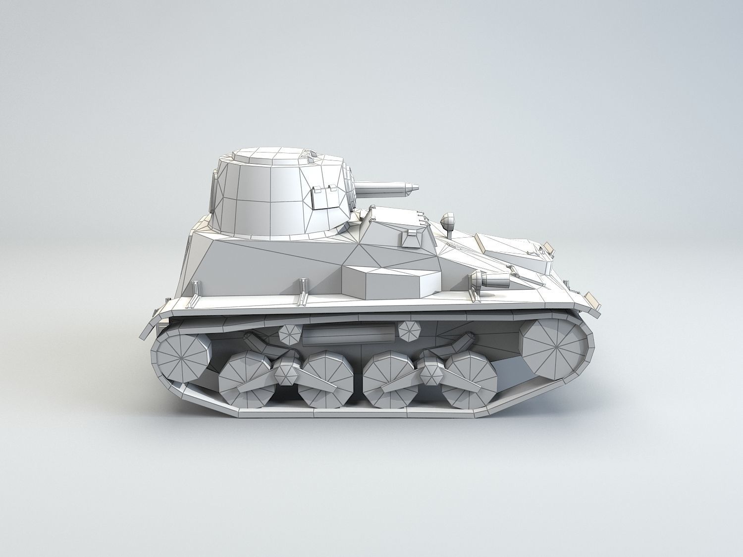 Low Poly Type 94 TK tankette Low-poly 3D model_9
