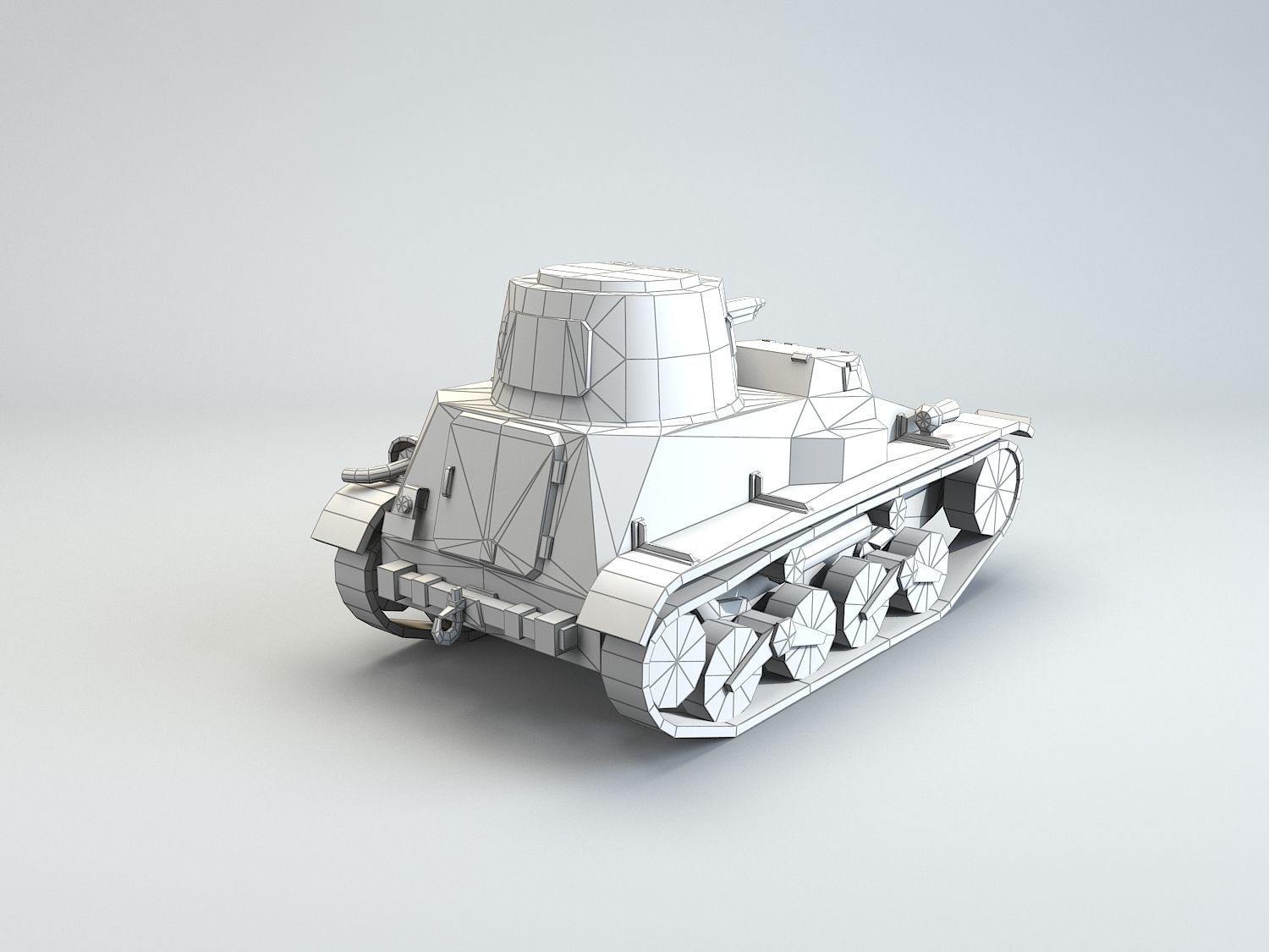 Low Poly Type 94 TK tankette Low-poly 3D model_7