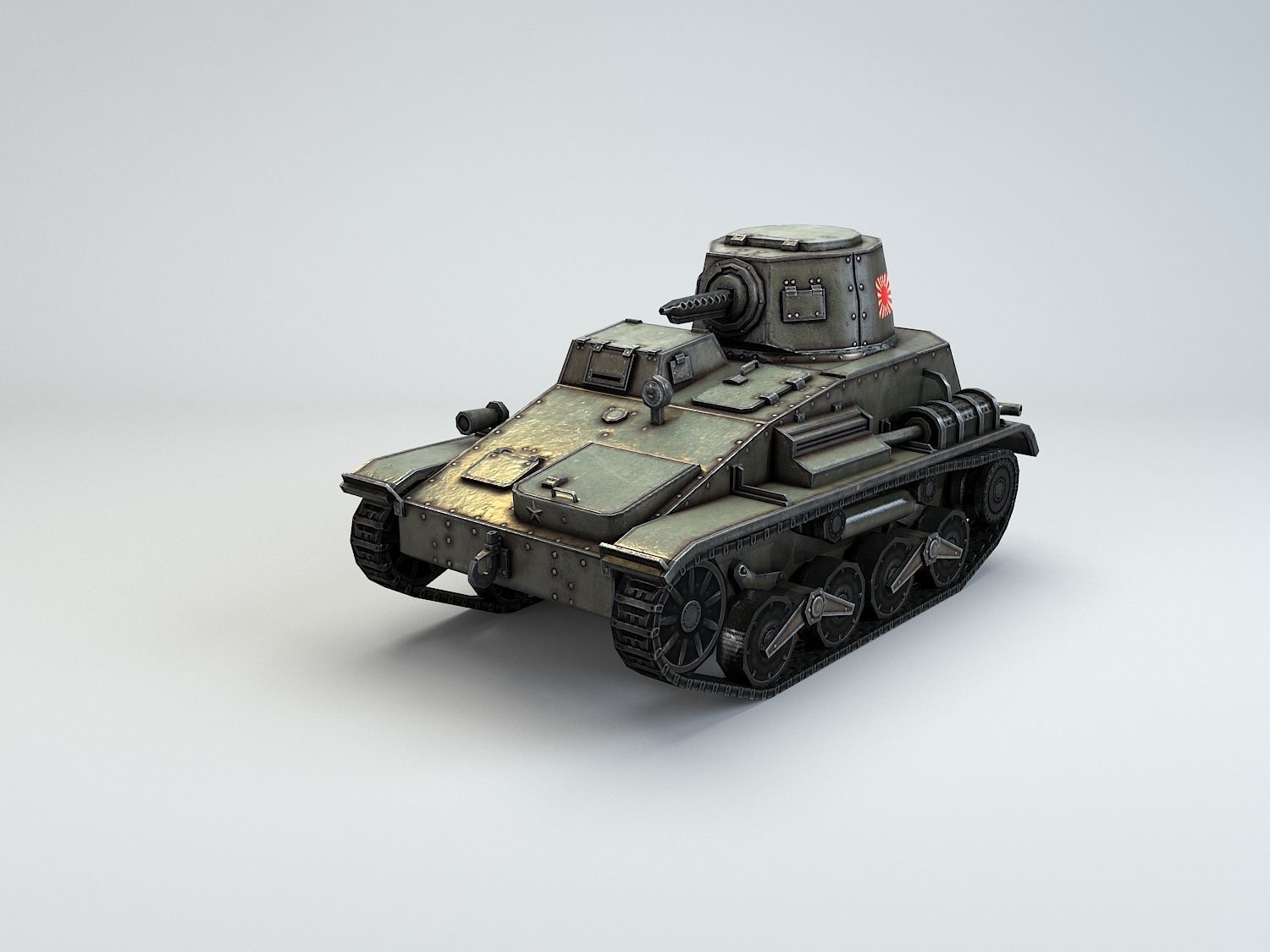 Low Poly Type 94 TK tankette Low-poly 3D model_2