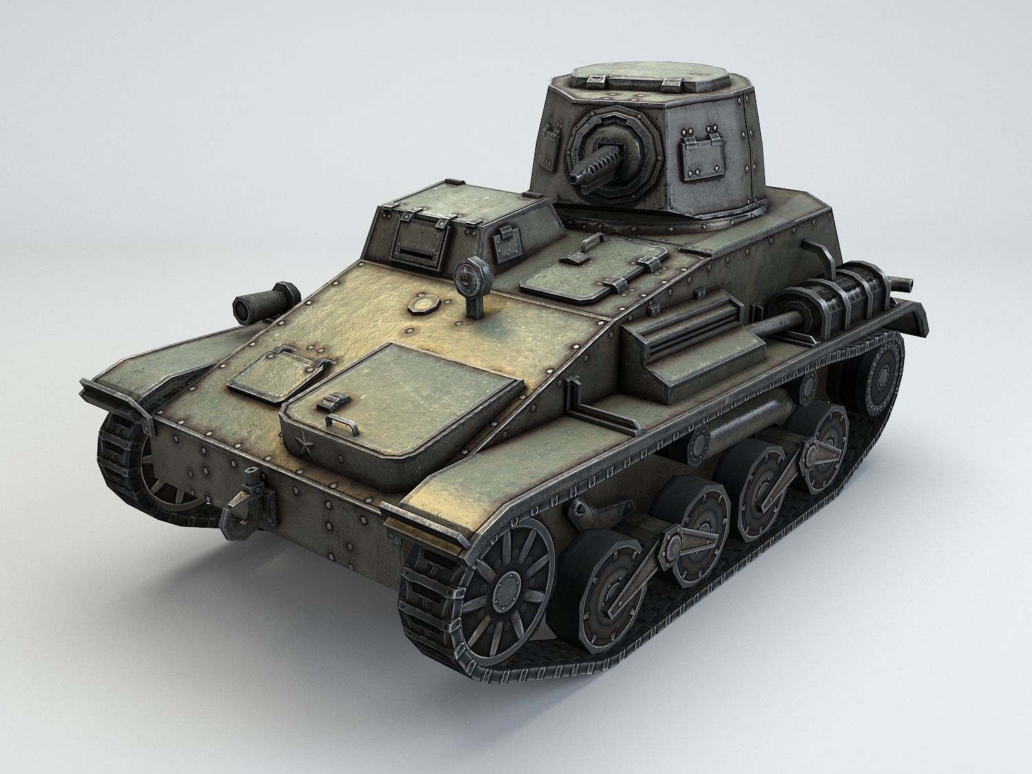 Low Poly Type 94 TK tankette Low-poly 3D model_10