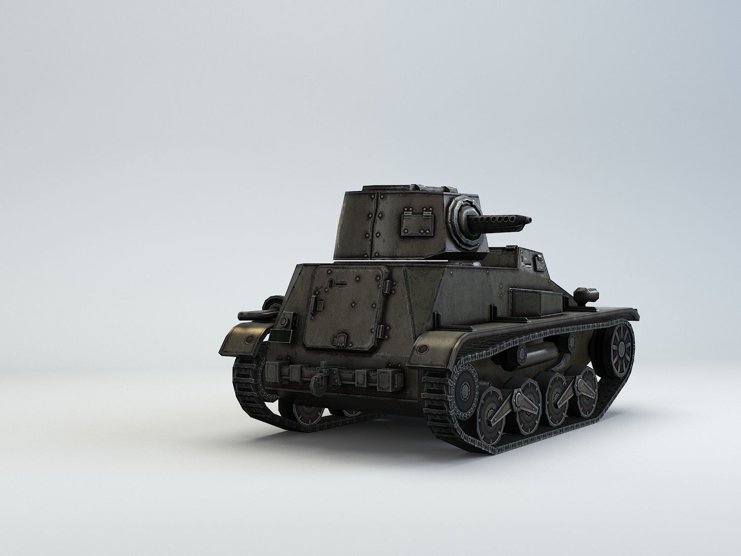 Low Poly Type 94 TK tankette Low-poly 3D model_13