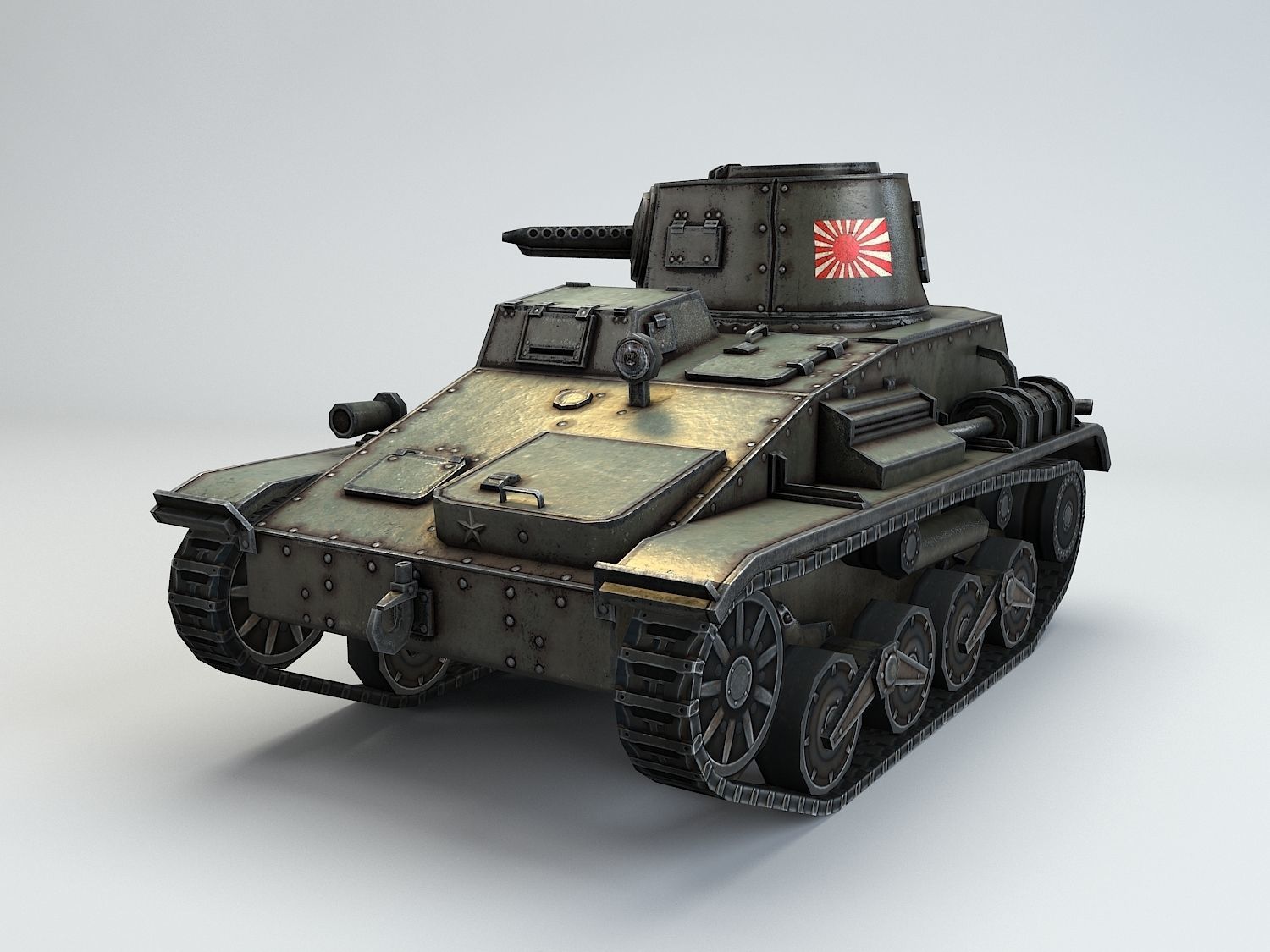 Low Poly Type 94 TK tankette Low-poly 3D model_12