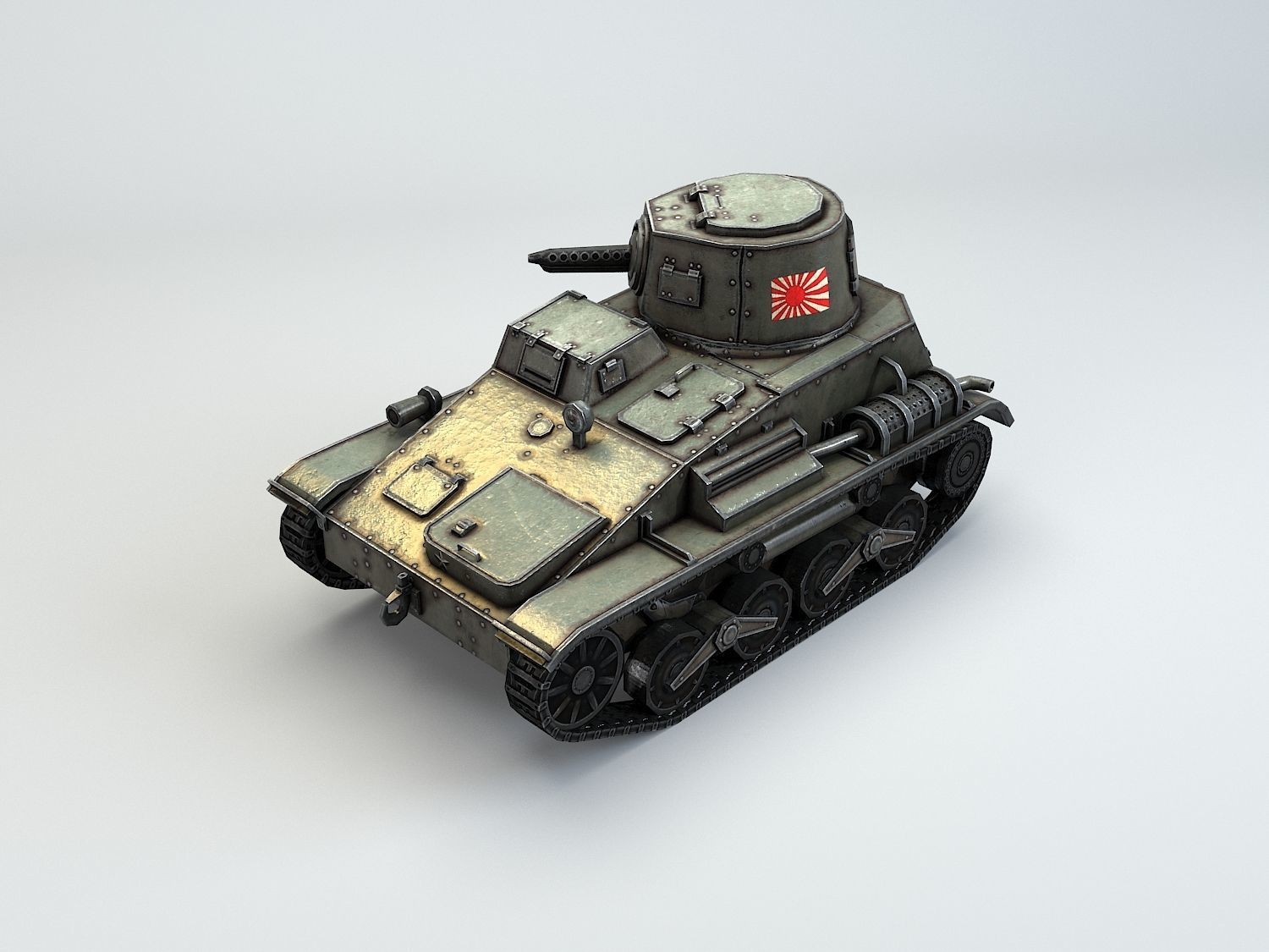 Low Poly Type 94 TK tankette Low-poly 3D model_11