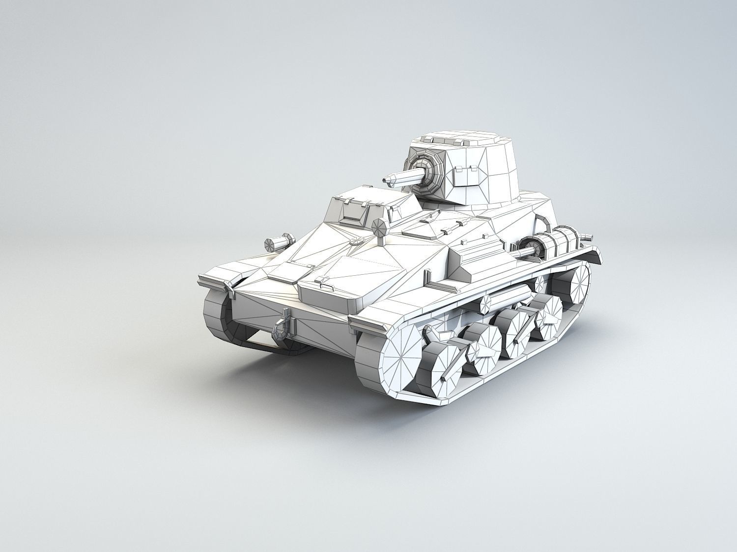 Low Poly Type 94 TK tankette Low-poly 3D model_3