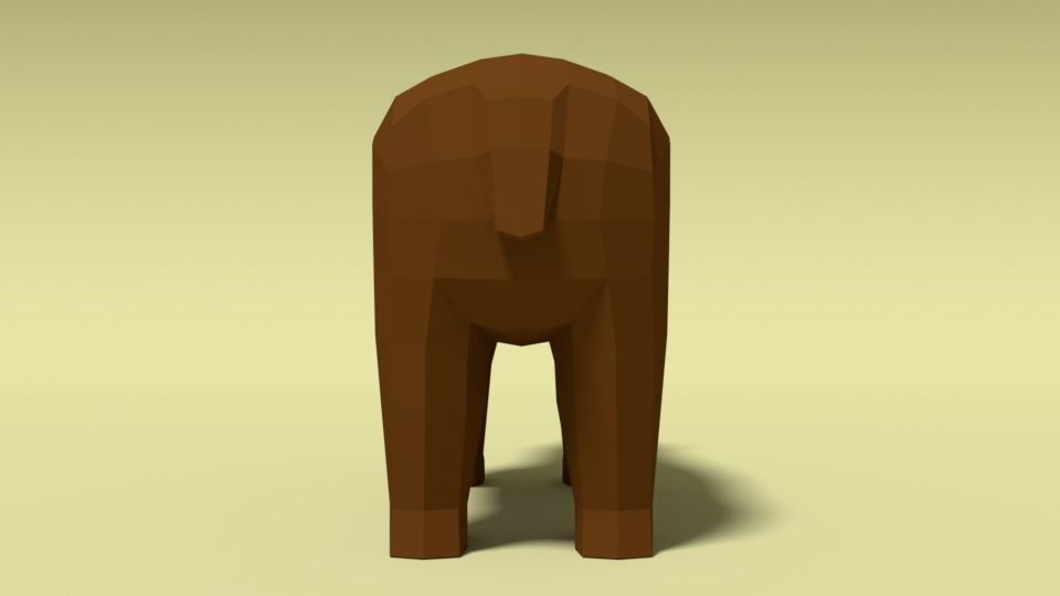 Low Poly Cartoon Bear Low-poly 3D model_5