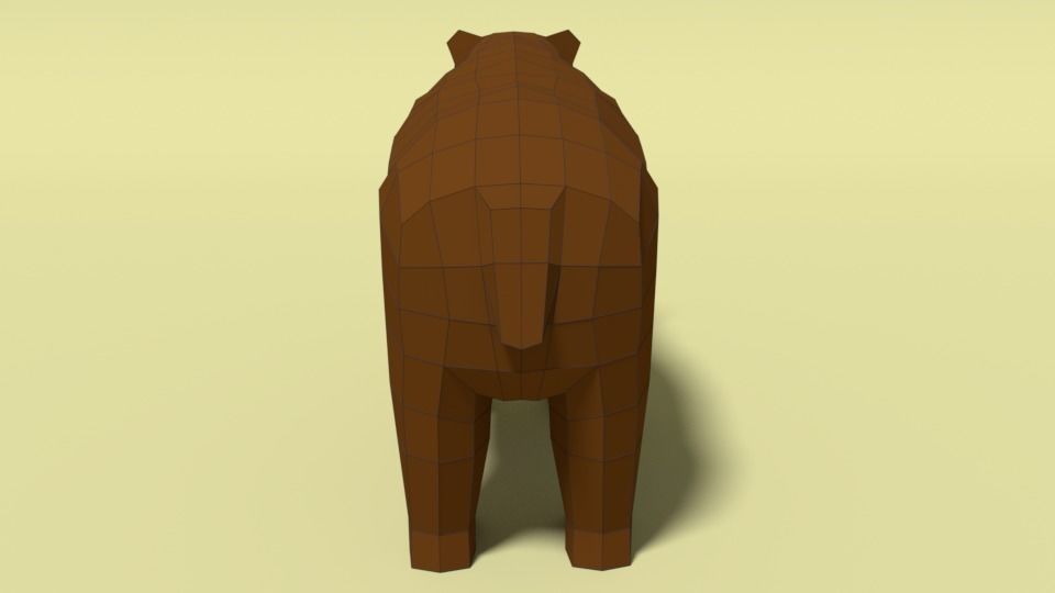 Low Poly Cartoon Bear Low-poly 3D model_13