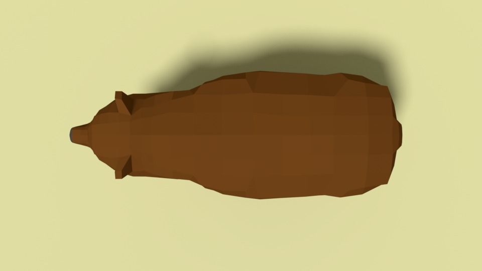Low Poly Cartoon Bear Low-poly 3D model_7