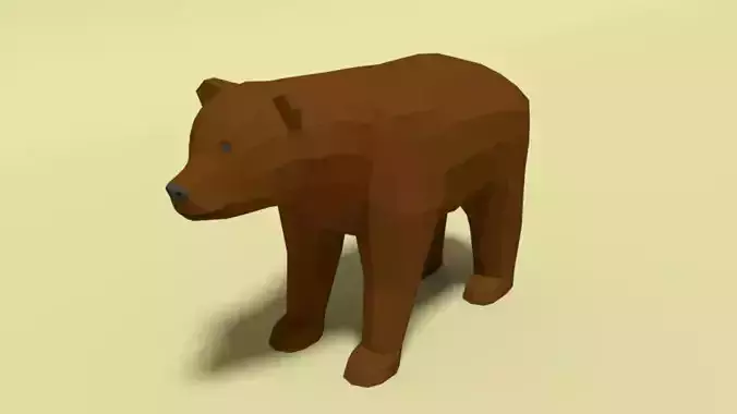 Low Poly Cartoon Bear Low-poly 3D model