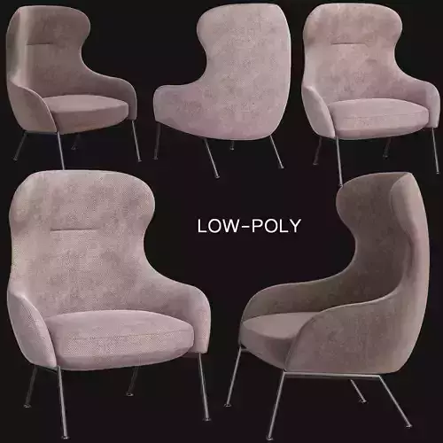 Armchair Fogia launches low poly 3d model