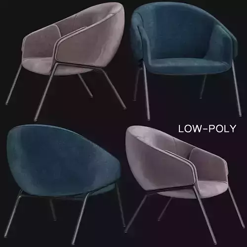 ANITA Poltrona in tessuto low poly 3d model Low-poly 3D model