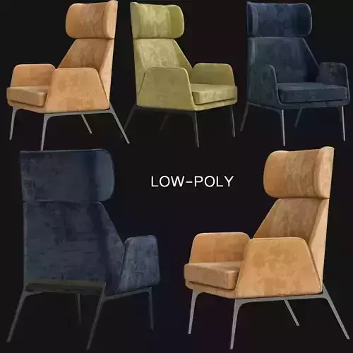 Hidea Lounge Chair low poly 3d model