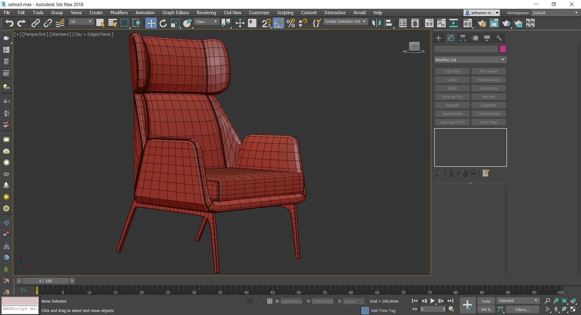 Hidea Lounge Chair low poly 3d model Low-poly 3D model_4